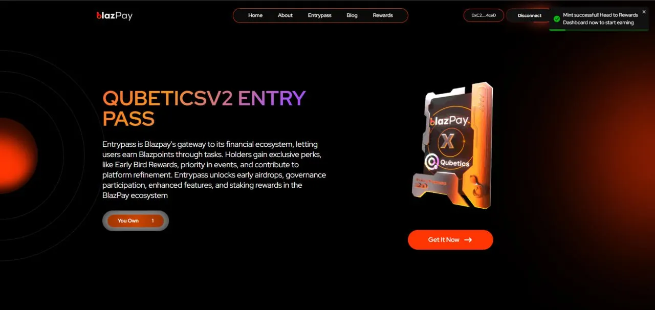 Minting the Qubetics x Blazpay EntryPass NFT: A Complete User Guide